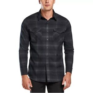 G/Fore Men's Onyx Long Sleeve Plaid Flannel Shirt Size Medium